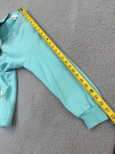 Vintage St. John Sport Teal Button Santana Knit Cardigan Jacket Sweater Women Sm - Picture 11 of 11