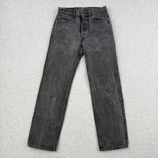 Vintage Levis Jeans Mens 30x30 Black 501 Button Fly Straight Faded Made In USA