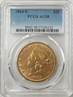 1864-S $20 Gold Liberty PCGS AU58 Gold Double Eagle Civil War Gold 37356122