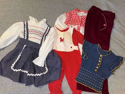 Vintage Polly Flinders Hand Smocked Montgomery Ward Child Clothing Lot All Sizes