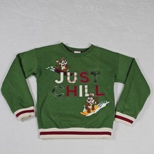 Disney Store Kids 7/8 Just Chill Chip  Dale Holiday Christmas Sweater