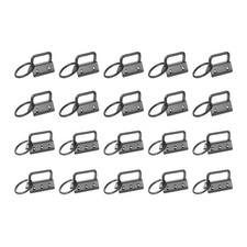 20 Pcs Key Fob Hardware, 1/1.3in 26/32mm with Key Rings for Lanyards, Black