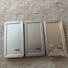 3 NEW American Express Logo Metal Modern Customer Check/card Holder Silver Gray