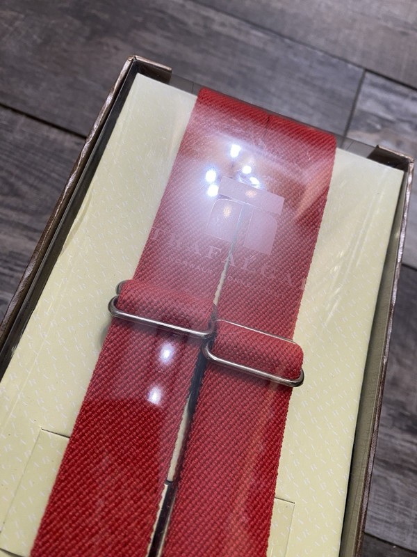 Red Trafalgar Suspenders Leather Button Braces