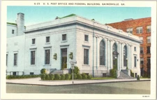 Vintage Linen Postcard U.S. Post Office & Federal Building Gainesville GA