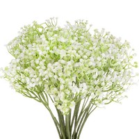 "16Er-Pack KüNstliches Schleierkraut, 22,8\" Faux Gypsophila Kunstblumen [Weiß]"