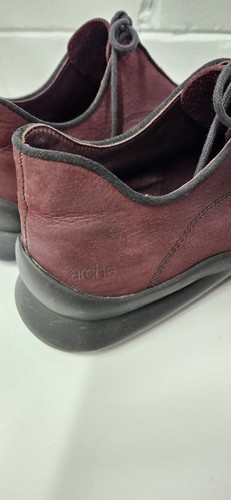 Arche Women's Nubuck Leather Lace Up Comfort Shoes, Size 41EU, In Eggplant Color - Picture 4 of 8
