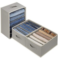 3 Pcs Large Size Wardrobe Clothes Organizers 6 Grids for Pants, Jeans, Sweate...