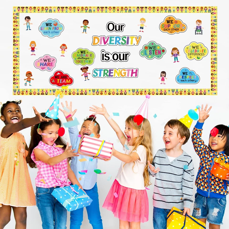 Diversity Bulletin Board Decoration Set Diverse Students Borders Cutouts for ... - Image 2 of 4