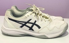 ASICS GEL-Dedicate 7 Men  s Tennis Shoes White/Gray/Black Leather US 10.5 Medium