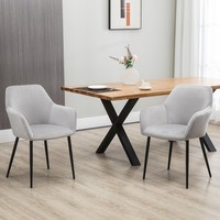 Homcom EsszimmerstüHle 2Er Set KüChenstuhl Mit RüCkenlehne, Samtoptik Grau