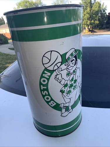 Vintage Boston Celtics Metal Waste Basket, Celtics Trash Can, P&K Products Co. - Picture 6 of 11