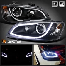 Black Fits 2008-2009 Pontiac G8 LED Tube Projector Headlights Turn Signal Lamps