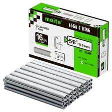 3,600-18,000 PCS meite 16 Gauge 1/2" Crown C Hog Ring Staples 5/8" Outer Crown