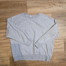 H M Crewneck Sweatshirt Women's Heather Gray Long Sleeve Relaxed Fit - Medium
