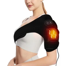 Electric 3 In 1 Heated Shoulder Massager Brace with Vibration Joint Pain Relief