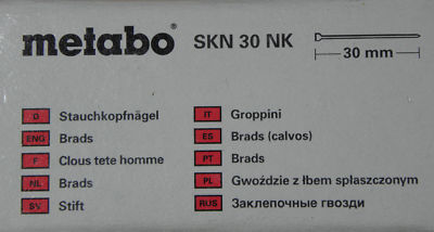 Metabo Nägel Stauchkopfnägel SKN 30 NK  ( 1000 Stück ) Passend zu Kombi 40/50