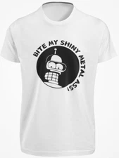 Bite My Shiny Metal Ass T SHIRT S-3XL Funny Futurama Quote Planet Express TEE