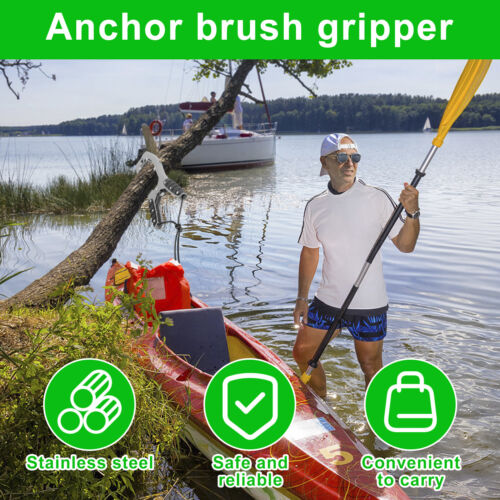 Kayak Anchor Grip Canoe Anchor Gripper with 16.5ft Rope Portable Kayak Brush -Ⓚ☮ - Picture 10 of 14