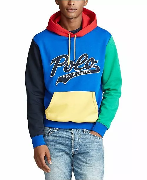 Polo Ralph Lauren Color Blocked Script Logo Spellout Hoodie Men s XXL MSRP 148