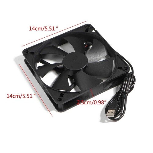 USB CPU Cooler Radiator 140mm DC5V 140x140x25mm Computer PC Case Fan 14cm - Picture 8 of 8