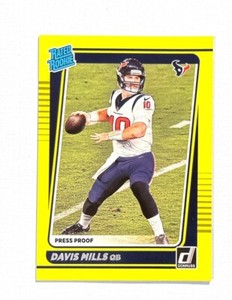 Davis Mills ~ 2021 Panini Donruss ~ Rated Rookie Press Proof Yellow #372
