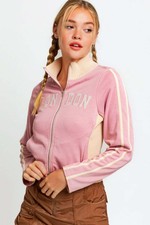 Tasha Apparel Long Sleeve Mock Neck London Embroidered Jacket