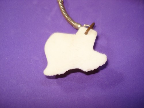 Vintage Plastic/Lucite? Texas Shape-Glitter Key Chain 80's - Picture 3 of 3