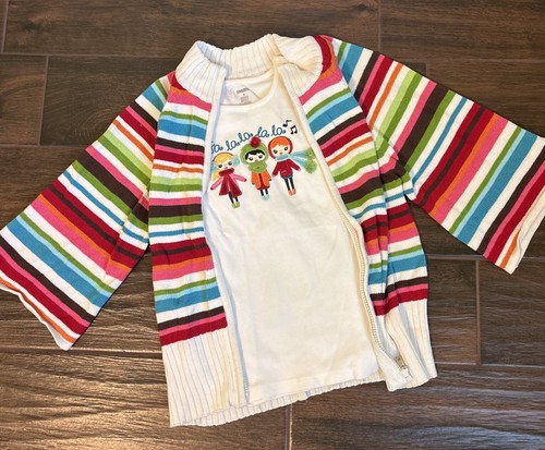 Gymboree Cozy Cutie Striped Sweater & Fa La La Shirt 9 Girls - Picture 4 of 5