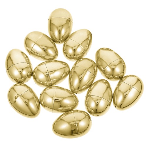 12 Pcs Easter Golden Eggs Party Decoration Shaped Fillable - Picture 4 of 12