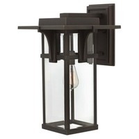 AußEnleuchte Wandlampe Alu-Druckguss Glas H 47 Cm Bronze 1 Flammig IP44