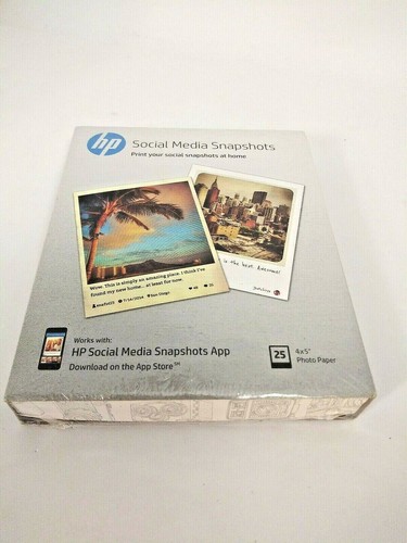 HP Social Media Snapshots 4" x 5" Photo Paper Sheets 25 Count, New Free Shipping - Picture 9 of 10