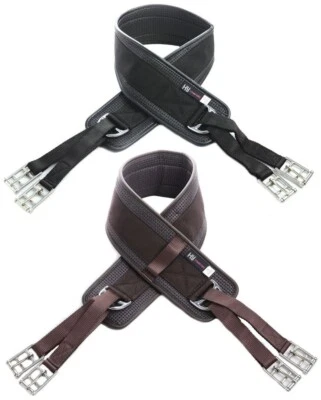 Hy Equestrian Humane Sattelgurt Druckverteilung sanfte Waffel schwarz/braun 36-60