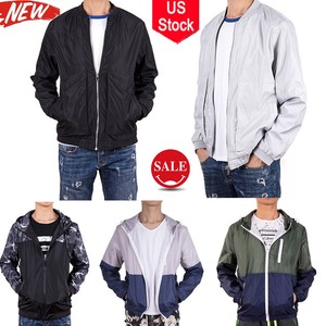 Men-039-s-Waterproof-Windbreaker-ZIPPER-Jacket-Hoodie-Light-Sports-Outwear-Coat-Gym