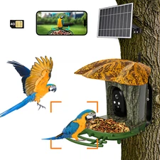 Smart Bird Feeders with Camera/Auto Capture/64G TF Card/AI Identify 10000+ Birds