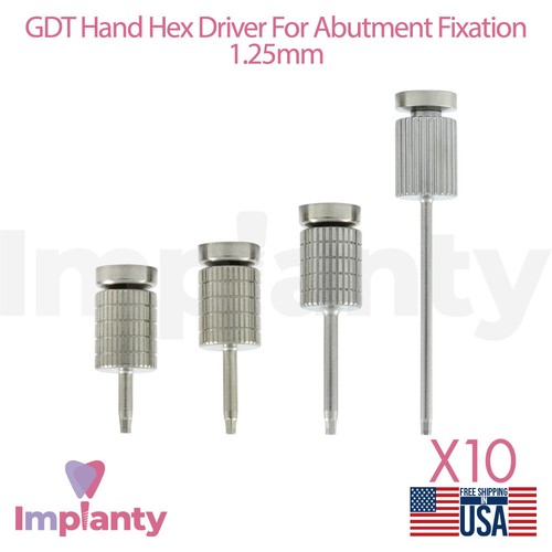 10x Controlador hexagonal manual GDT para fijación protésica herramienta dental de inserción de 1,25 mm - Imagen 1 de 5