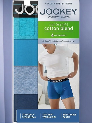 Jockey Mens Lightweight Breathable Cotton Blend Boxer Briefs 5-Pack NEW Medium - Picture 5 of 5