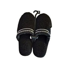 Joyspun Size 9 Women's Black Teddy Fleece Slippers New