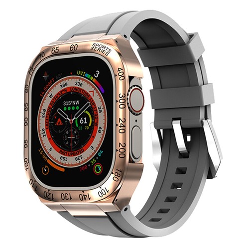 Boîtier lunette métal acier inoxydable str pour bracelet Apple Watch Ultra 2 49 mm - Photo 46 sur 74