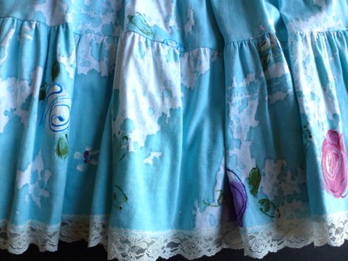 Girl's SZ 6 INDYGO ART WEAR Hand Painted in South Africa Maxi Skirt & Top Set - Picture 4 of 5
