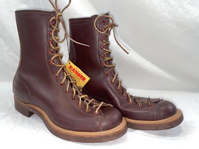 靴 60s Service shoes made by ENDICOTT JOHN VTG 60s 8 ENDICOTT JOHNSON RANGER LEATHER LACE TO TOE MONKEY