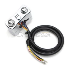 1'' Handlebar Control Switch Button Horn Turn Signal Universal for Harley Chrome