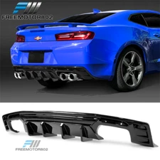 Fits 16-24 Chevy Camaro SS LT LS Gloss Black PP Rear Bumper Lip Diffuser Spoiler
