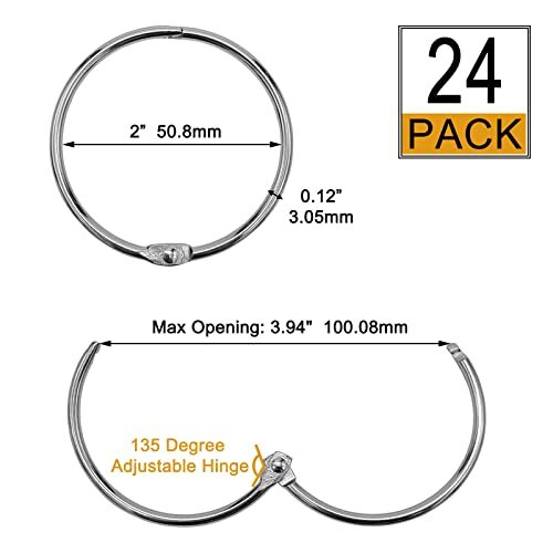 24 Pack Shower Curtain Rings, Rustproof Decorative Metal round Shower Curtain