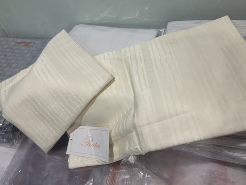 $450 Pratesi Italy nuovo 2pz Euro Shams ONDE avorio 100% cotone 26x26 - Foto 2 di 9