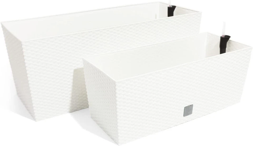 Rattan Design Elegant Tall Large Plant Pot Flower Indoor Outdoor Garden Planters - Image 4 of 4