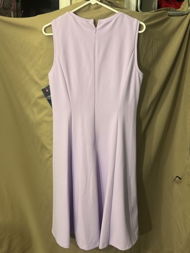 WSD1-Chaps Womens Lavendar Fit&Flare Sleeveless Dress 10. NEW - Picture 2 of 3