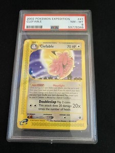 2002 Pokemon Clefable 41/165 Non Holo Expedition English PSA 8