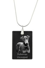 Dobermann I - Crystal Pendant With Dog, Silver Necklace With Photo, Personalized