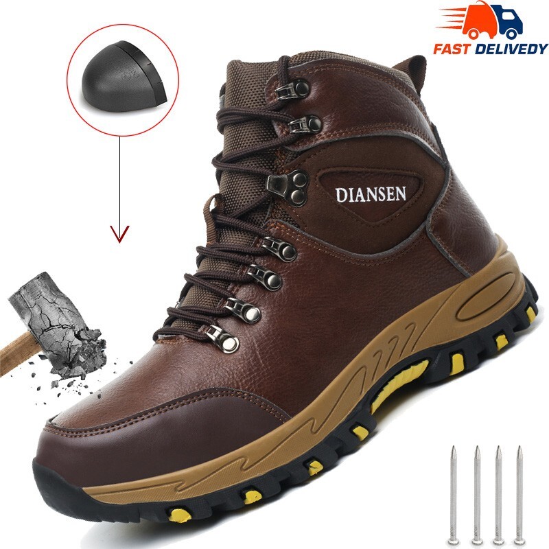 Men steel toe safety work shoes advanced non-slip traction Indestructible